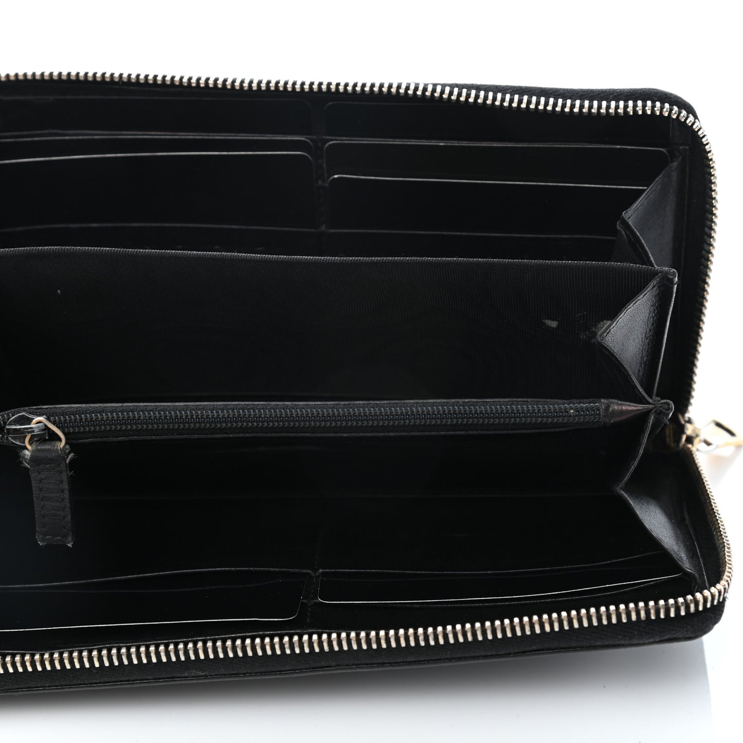 Textured Patent Monogram Belle De Jour Zip Around Wallet Black