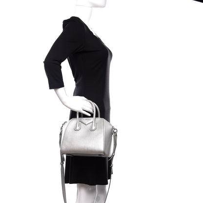 Givenchy Metallic Sugar Goatskin Mini Antigona Silver 3 of 27