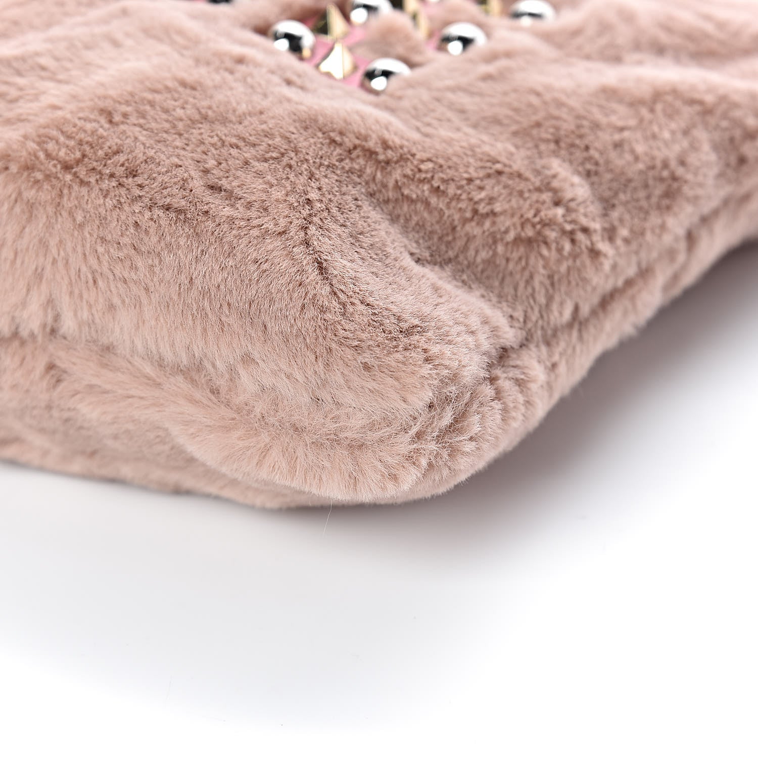 Dolce & Gabbana Faux Fur Embroidered Clutch Bag Pink 8 of 9