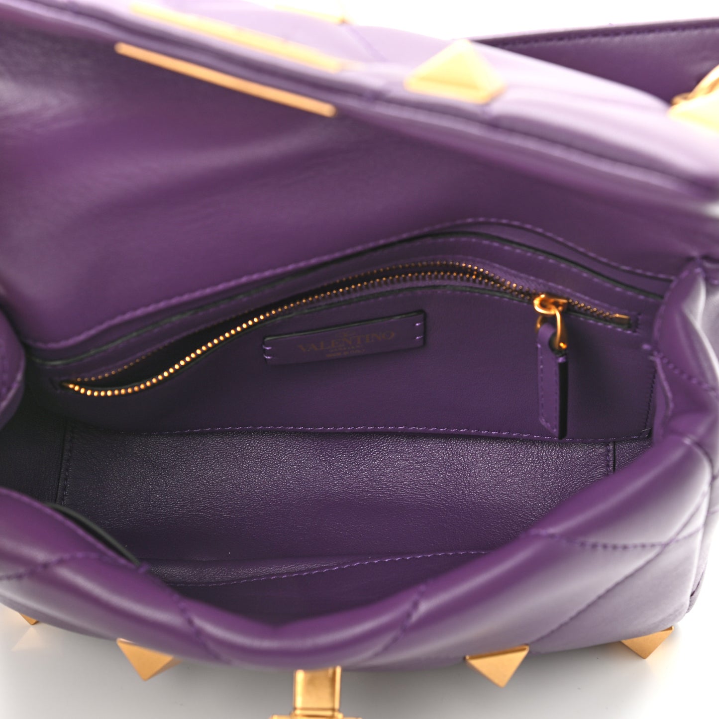 Nappa Large Roman Stud Shoulder Bag Indian Violet