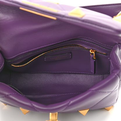 Valentino Garavani Nappa Large Roman Stud Shoulder Bag Indian Violet 4 of 8