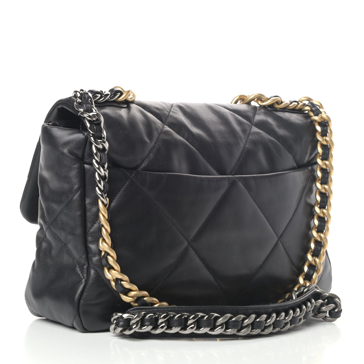 Chanel Goatskin Quilted Large Chanel 19 Flap Black 2 of 4
