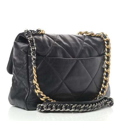 Chanel Goatskin Quilted Large Chanel 19 Flap Black 2 of 4