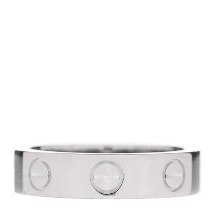 Cartier 18K White Gold Diamond 4mm LOVE Wedding Band Ring  44 3 3 of 5