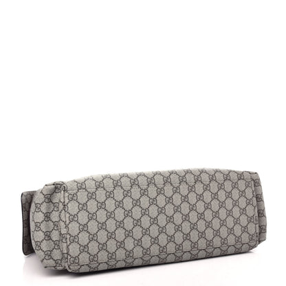 Gucci GG Supreme Monogram Selleria Calfskin Messenger Diaper Bag Beige Ebony Cocoa Dark Chocolate 4 of 10