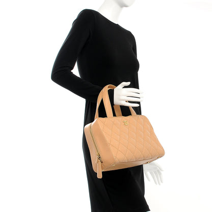 Chanel Lambskin Surpique Shoulder Bag Beige 2 of 10