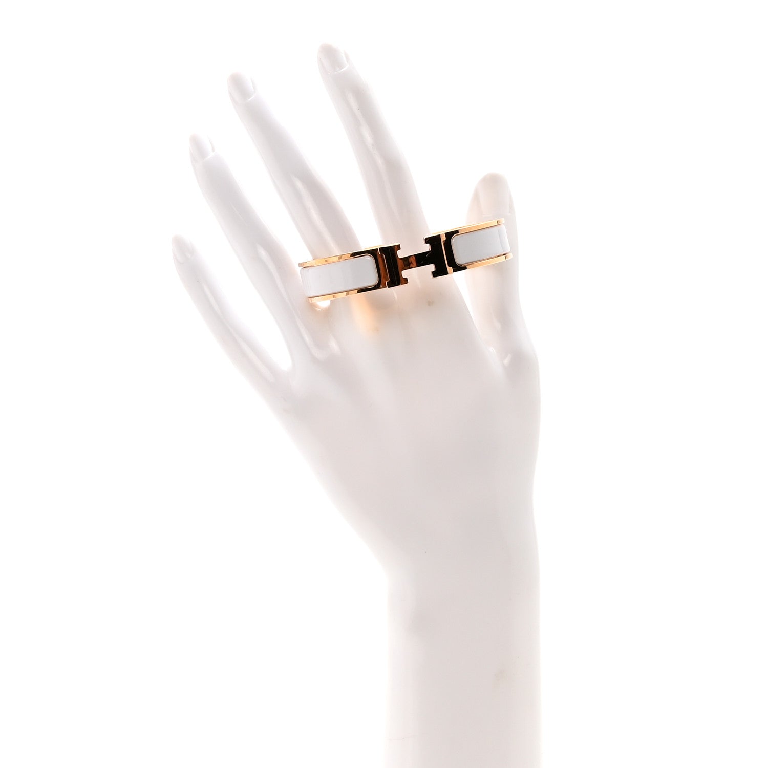 Hermes Enamel Narrow Clic Clac H Bracelet White 2 of 5