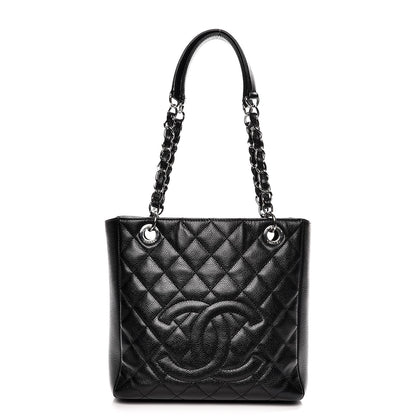 Chanel Caviar Quilted Petit Shopping Tote PST Black 1 of 10
