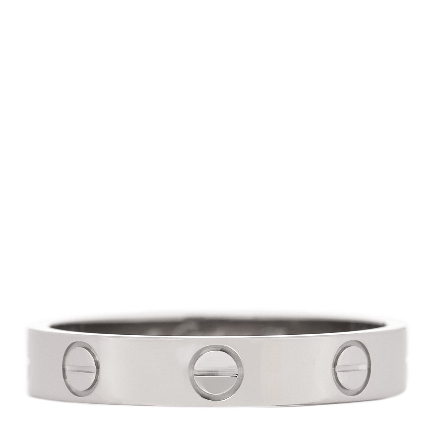 Cartier 18K White Gold 3.5mm LOVE Wedding Band Ring 56 7.75 1 of 5