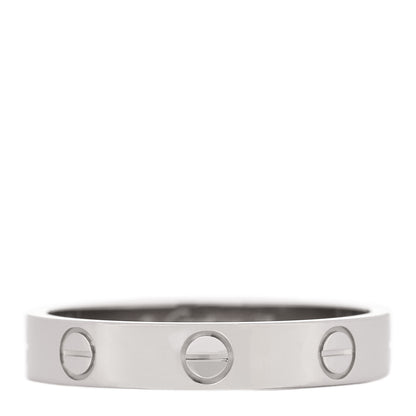 Cartier 18K White Gold 3.5mm LOVE Wedding Band Ring 56 7.75 1 of 5