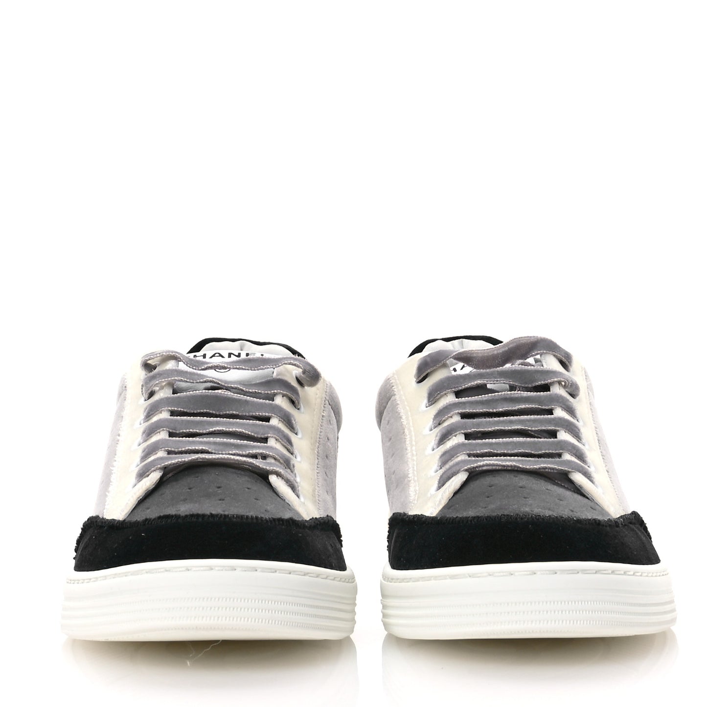 Velvet Womens Logo Sneakers 40 White Black Grey