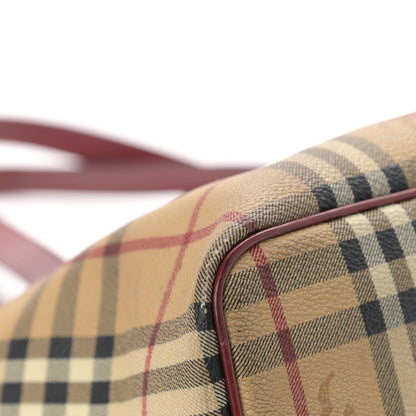 Burberry Haymarket Check Tote Red 10 of 16