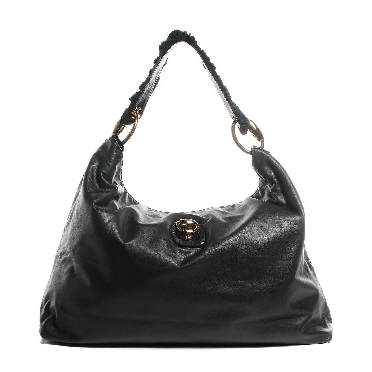 Calfskin Large Sabrina Hobo Black