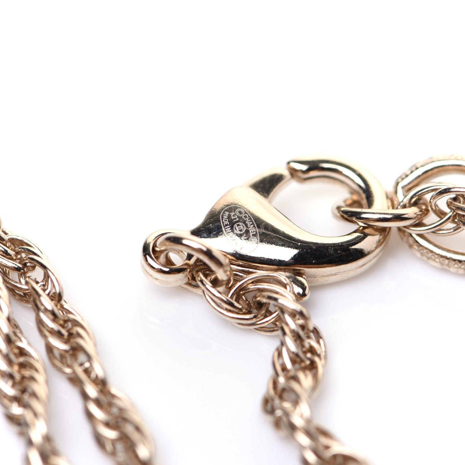 Chanel Pearl CC Round Pendant Necklace Gold 7 of 8