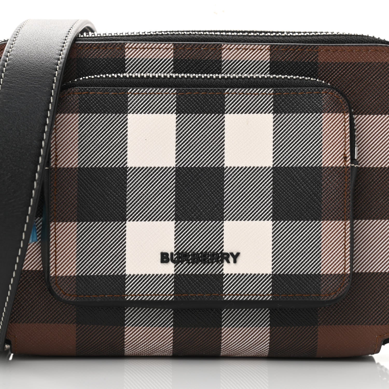 Burberry E-Canvas Jake Giant Check Messenger Dark Birch 10 of 12