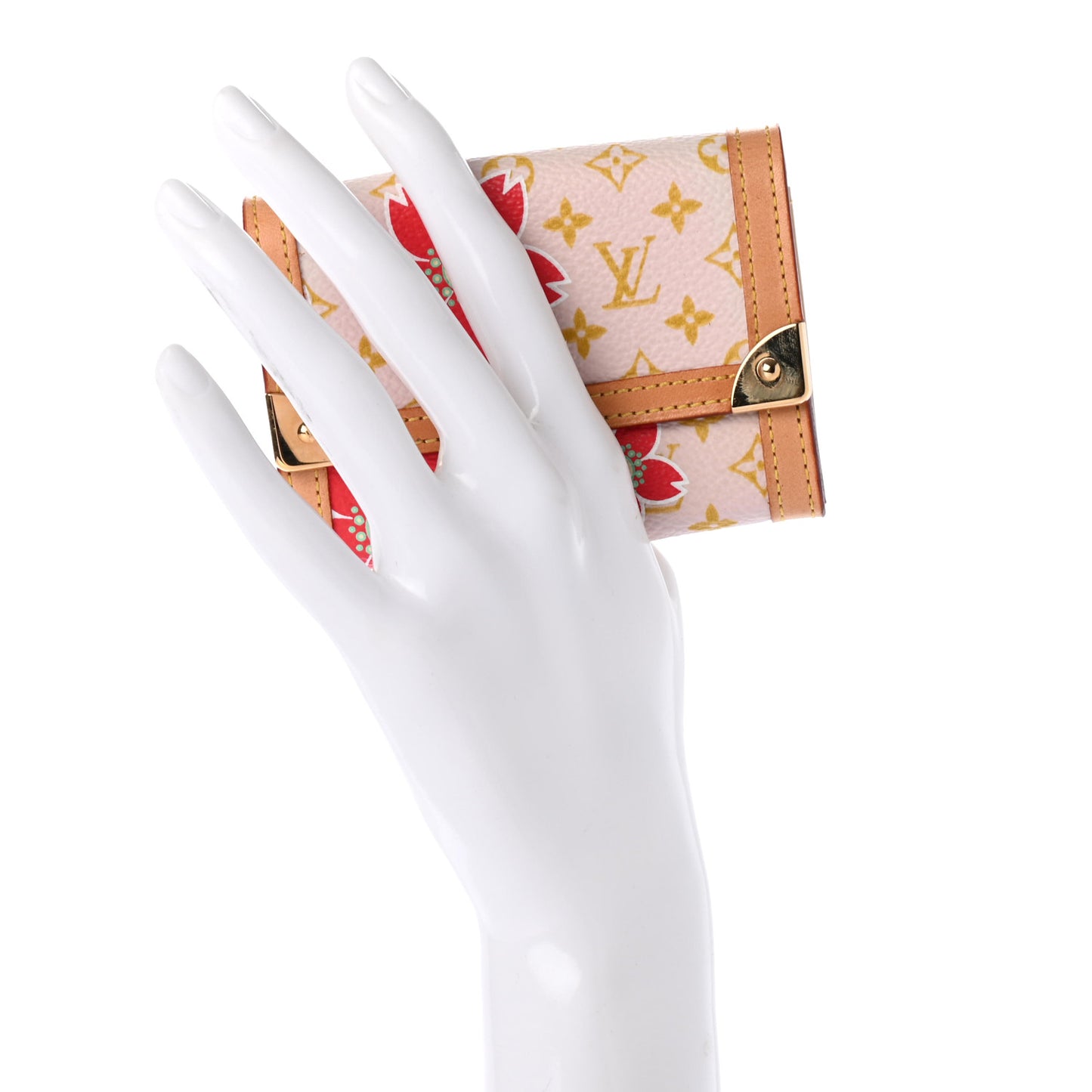Monogram Cherry Blossom Porte-Monnaie Plat Coin Purse Red