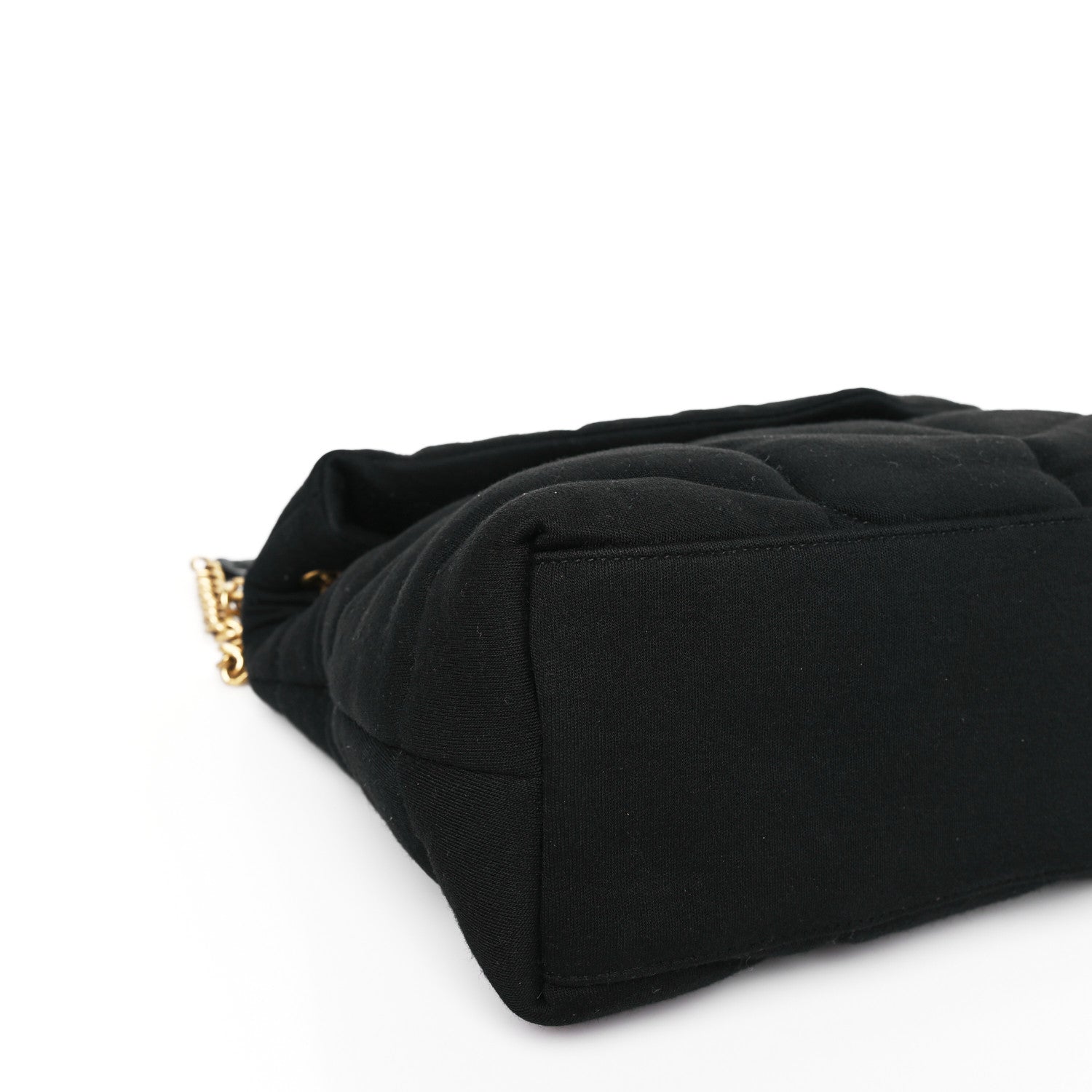 Saint Laurent Wool Jersey Quilted Medium Loulou Puffer Monogram Chain Black 8 of 9