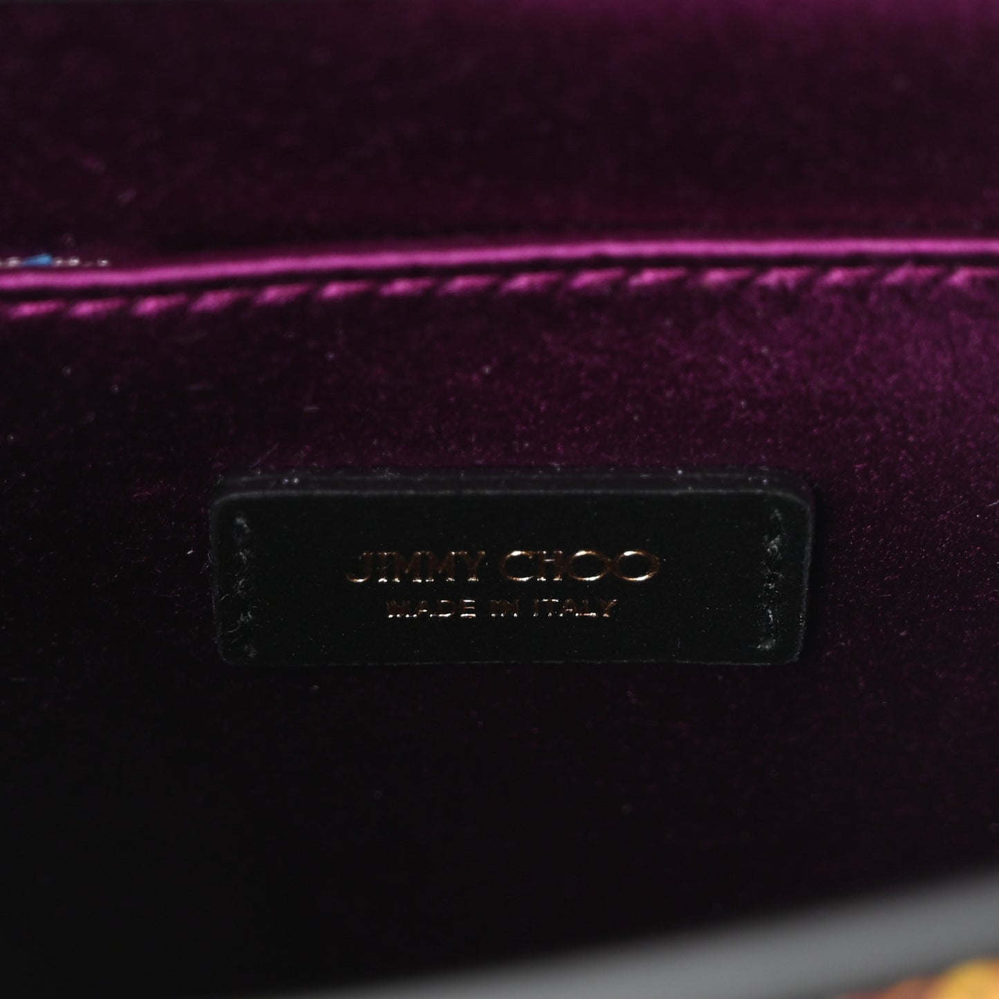 Suede Crystal Varenne Chain Shoulder Bag Black Ultraviolet