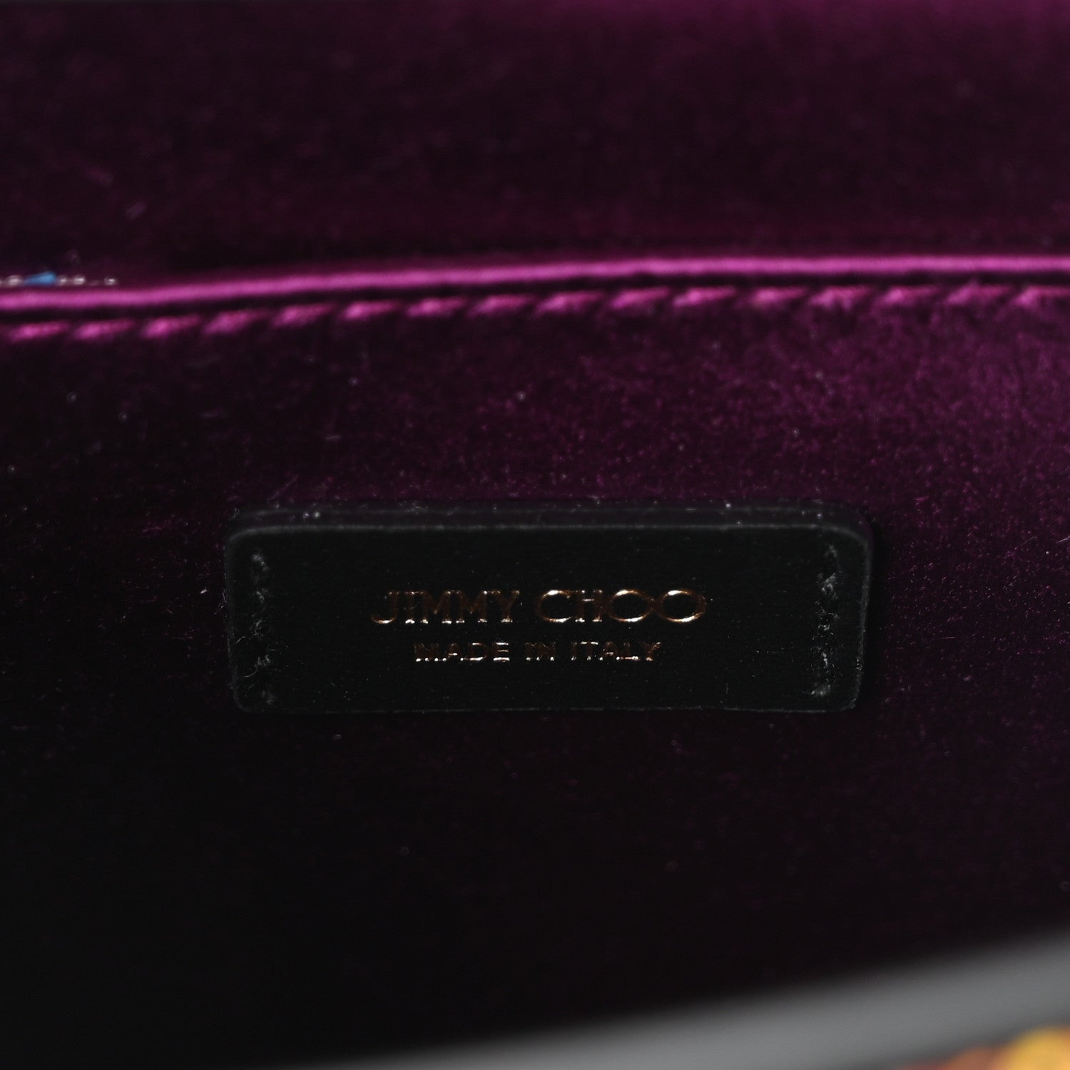 Jimmy Choo Suede Crystal Varenne Chain Shoulder Bag Black Ultraviolet 6 of 10