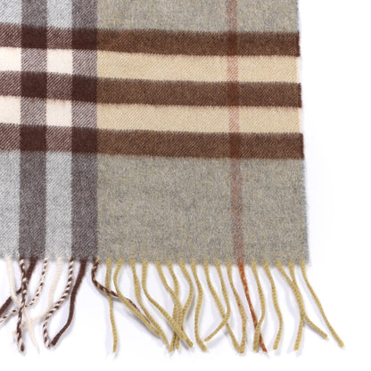 Burberry Cashmere Giant Check Fringe Scarf Green 2 of 4