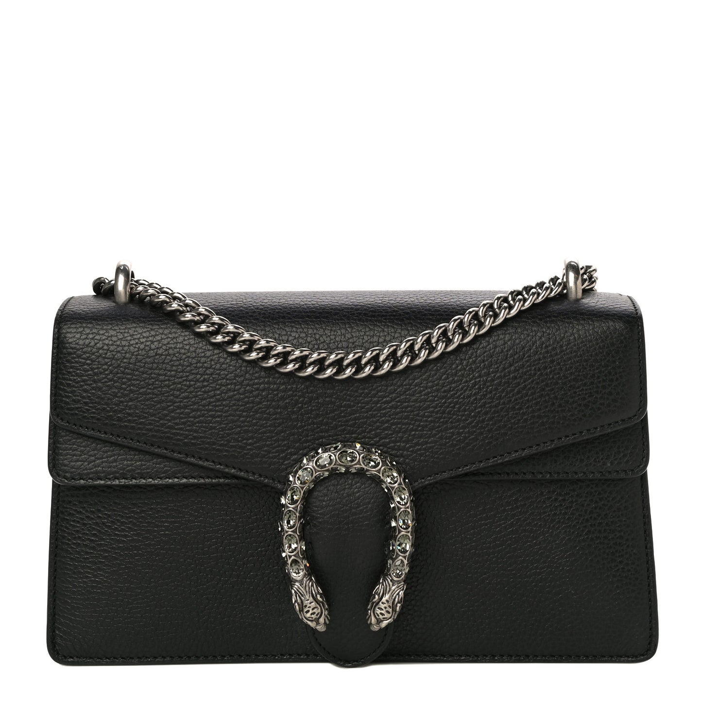 Pebbled Calfskin Small Dionysus Shoulder Bag Black