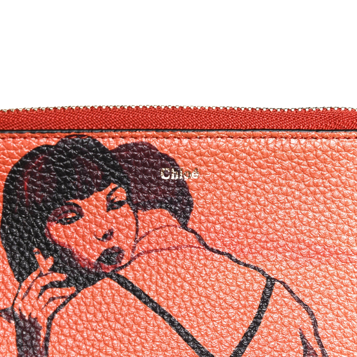Chloe Calfskin Alphabet Purse Wallet Orange Multicolor 6 of 11