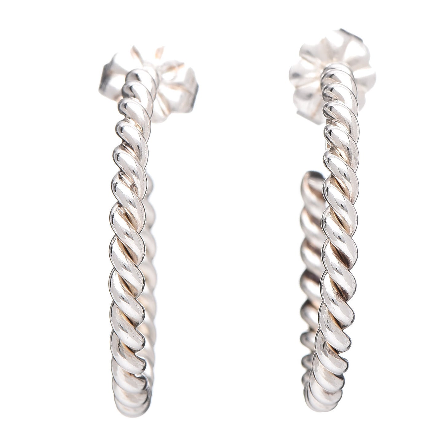 Sterling Silver Twist Hoop Earrings