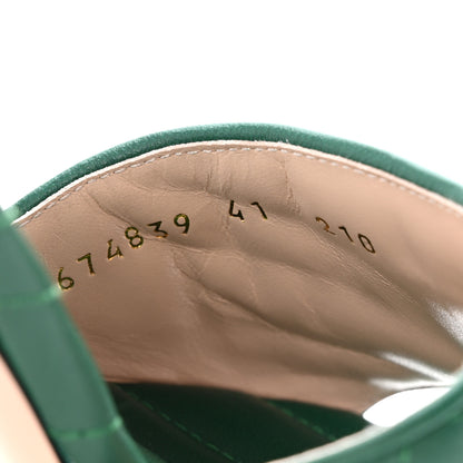 Gucci Nappa Matelasse GG Marmont 75mm Slide Sandals 41 Emerald 9 of 9