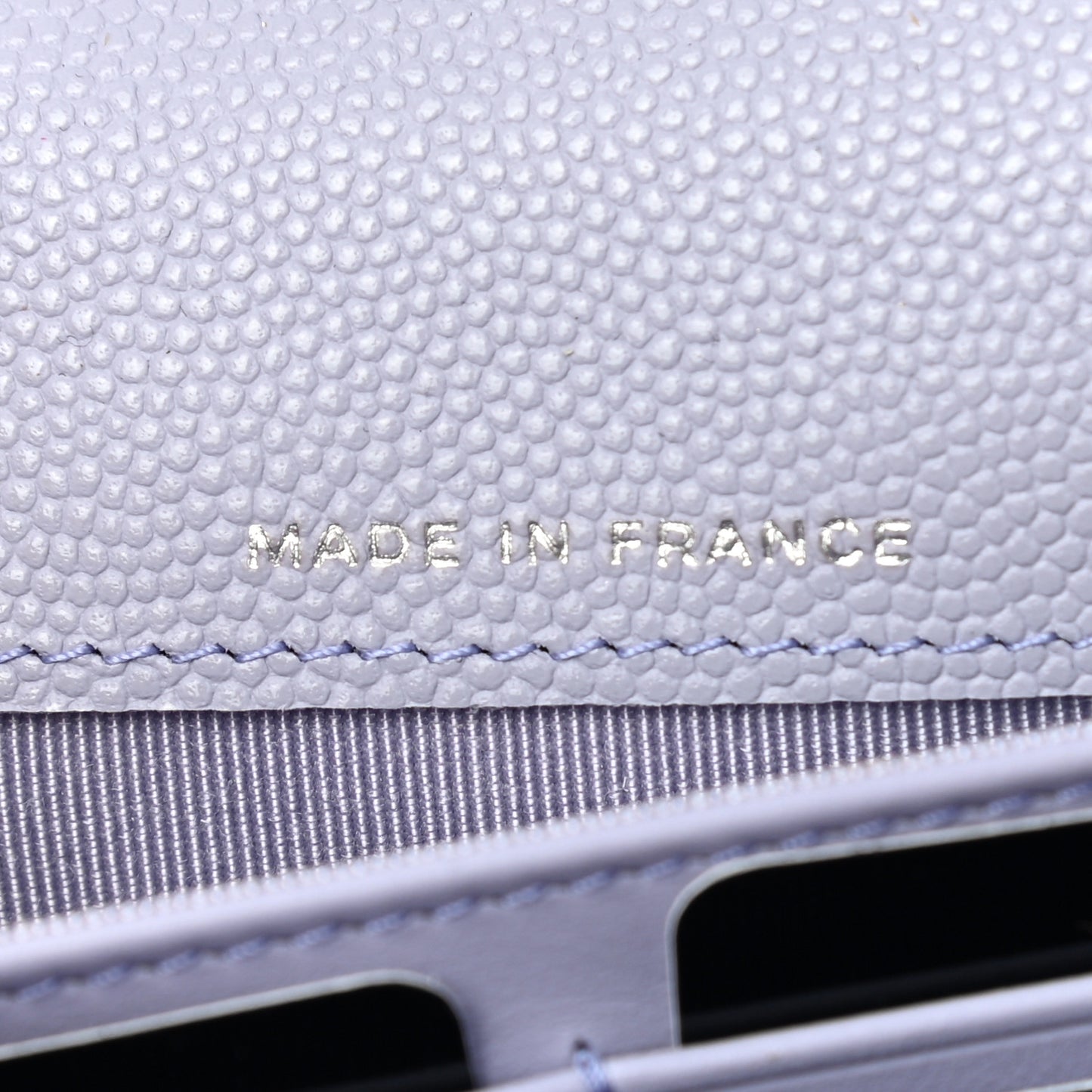 Caviar Quilted Large Flap Wallet Light Purple