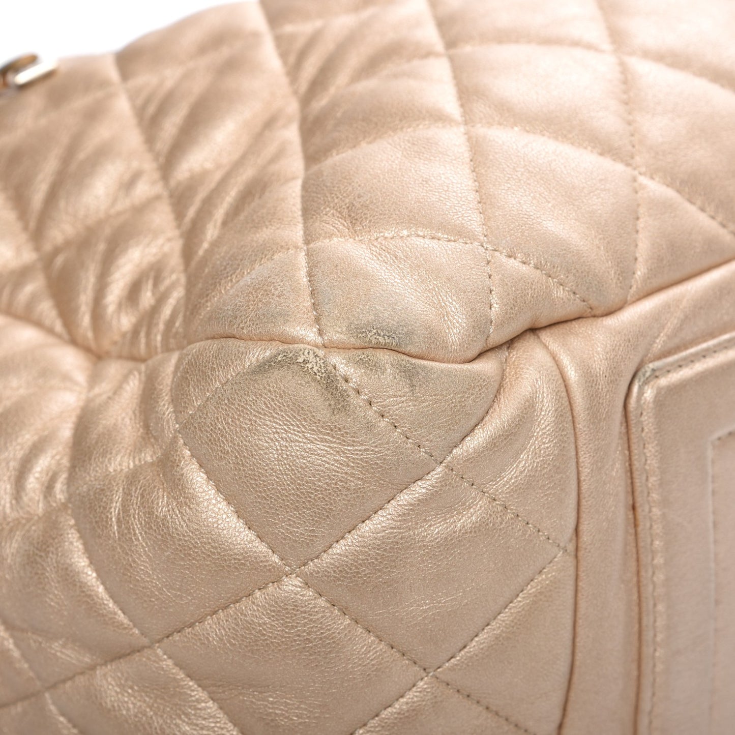 Metallic Lambskin Coco Cocoon Bowler Light Gold