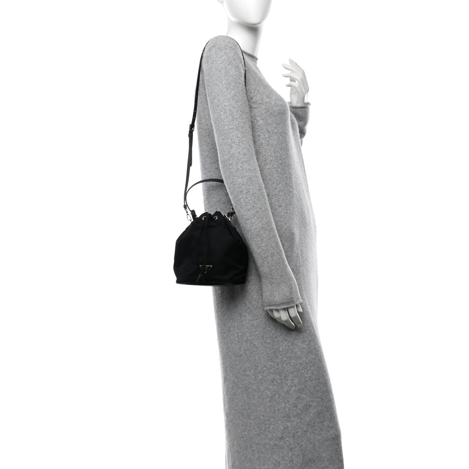 Prada Re-Nylon Saffiano Mini Re-Edition 1978 Bucket Bag Black 2 of 10