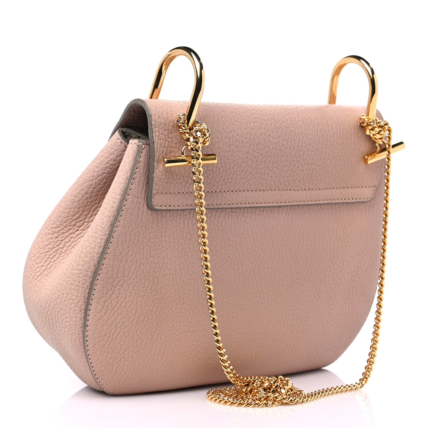 Chloe Grained Lambskin Medium Drew Shoulder Bag Cement Pink 3 of 11