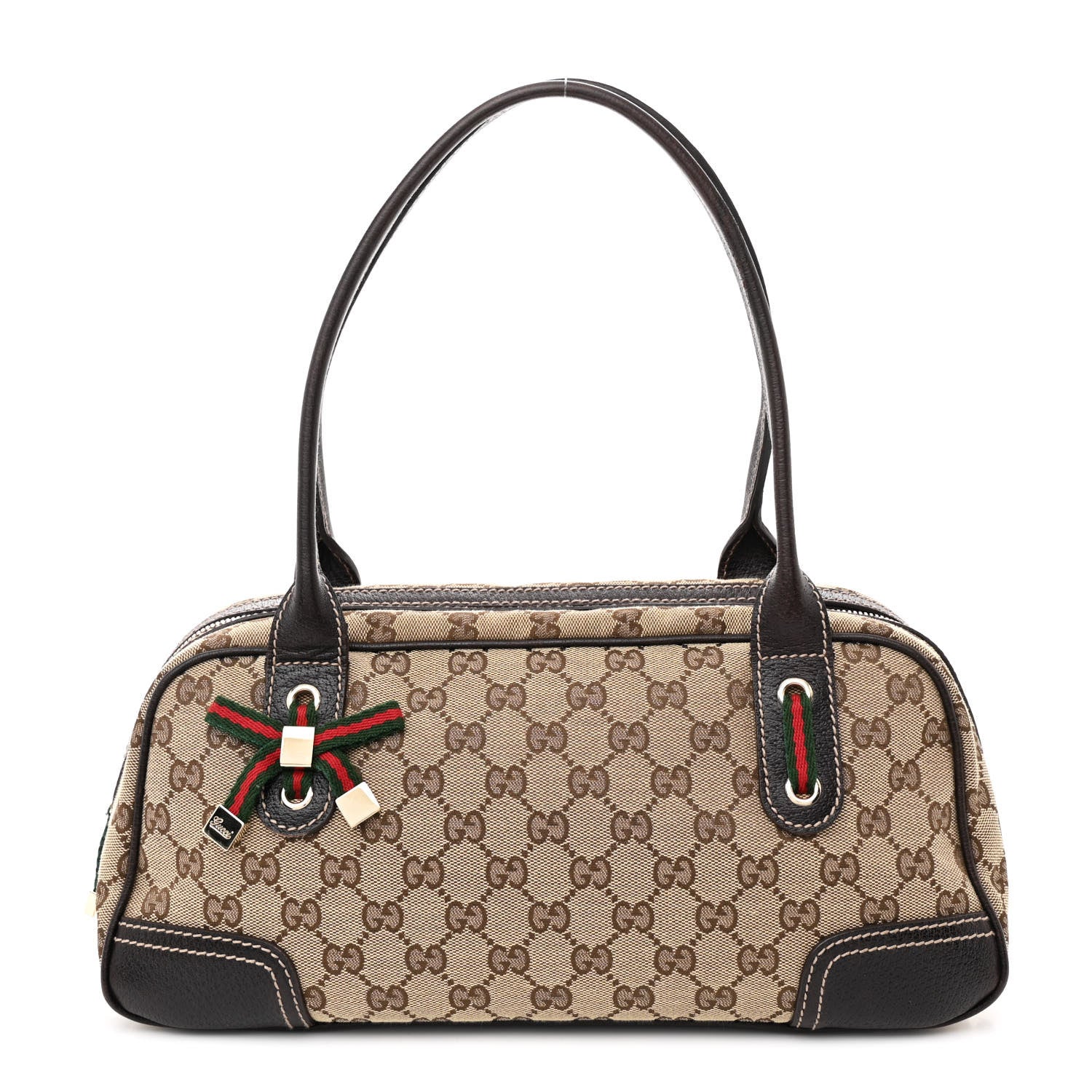 Gucci Monogram Small Princy Satchel Dark Brown 1 of 11