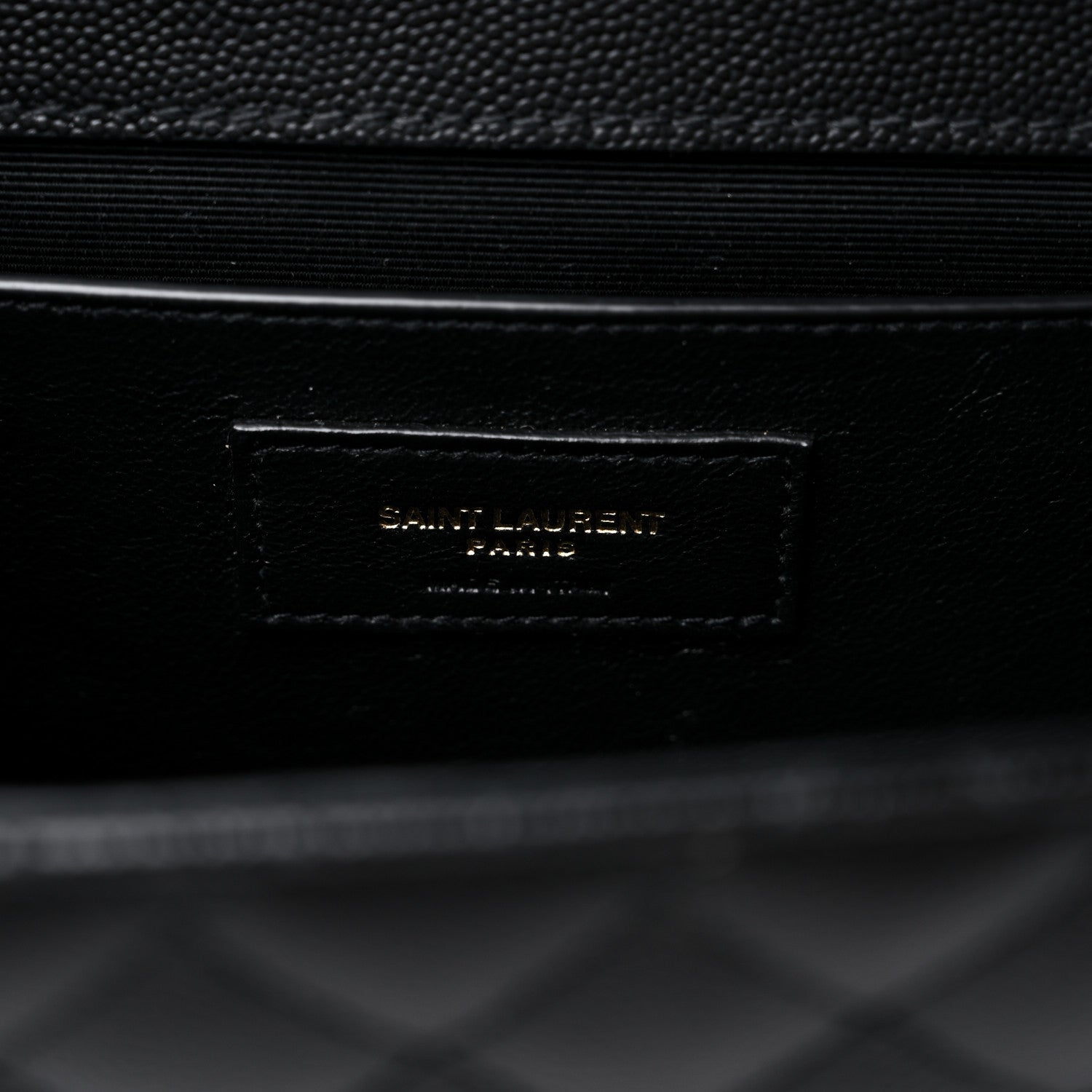 Saint Laurent Grain De Poudre Textured Mixed Matelasse Triquilt Medium Monogram Satchel Black 7 of 9