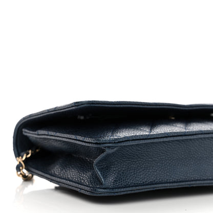 Chanel Iridescent Caviar Quilted Wallet On Chain WOC Blue 9 of 10