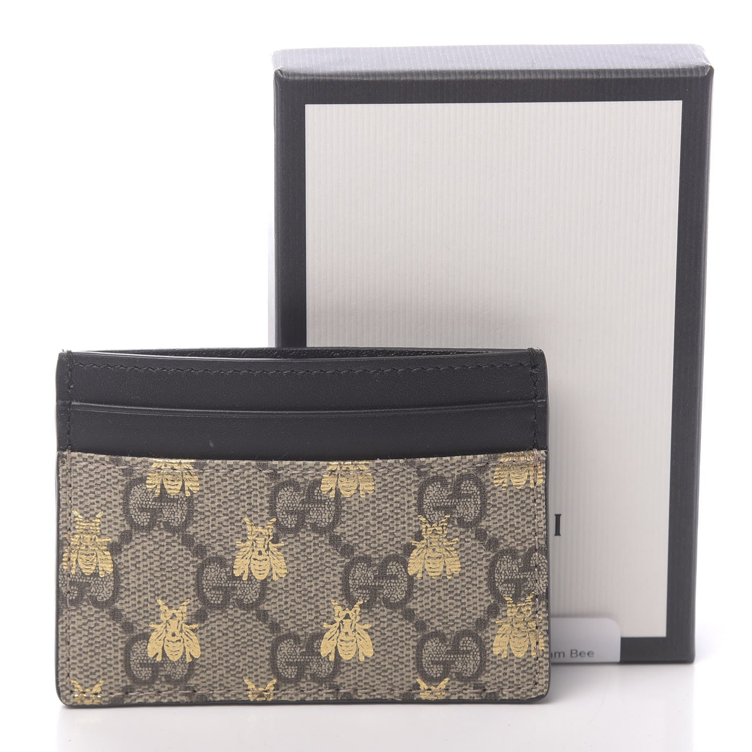 Gucci GG Supreme Monogram Bees Card Holder Black 7 of 7