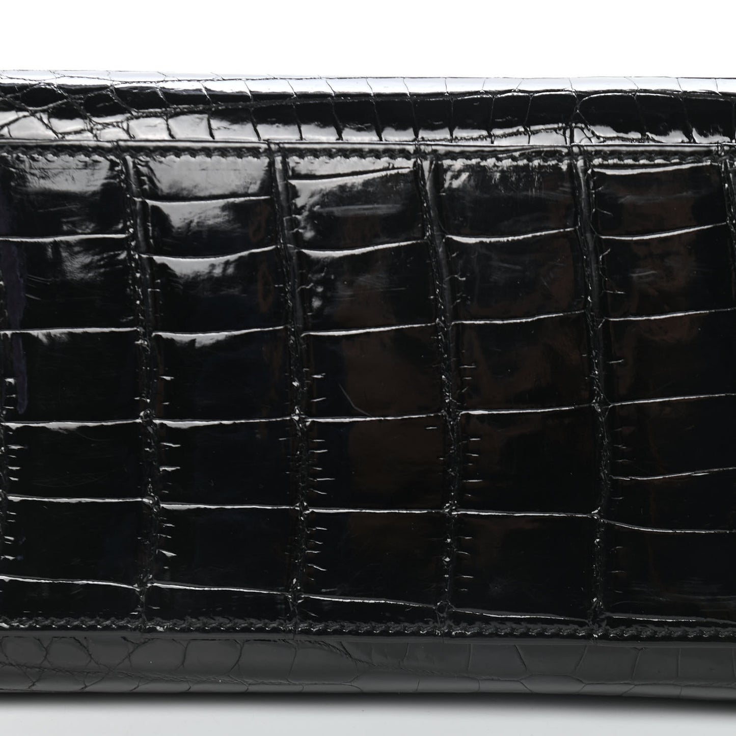 Shiny Niloticus Crocodile Kelly Sellier 32 Black
