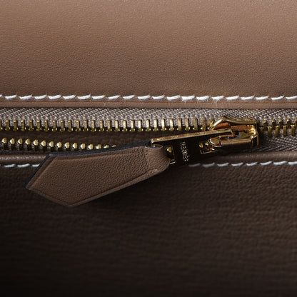 Hermes Tadelakt Kelly Retourne 28 Etoupe 13 of 36