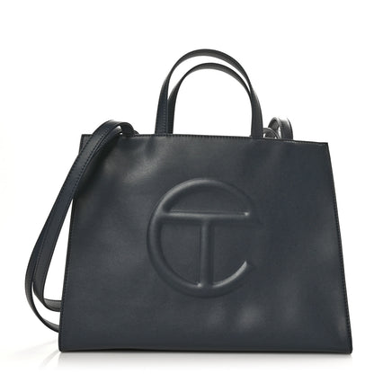 Telfar Vegan Leather Medium Shopping Bag Navy 1 of 7