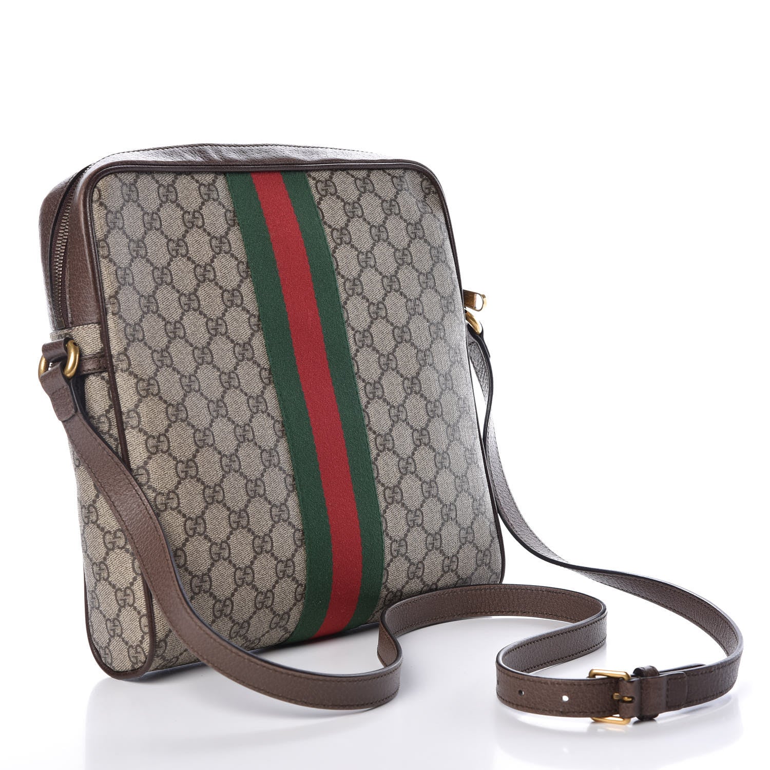 Gucci GG Supreme Monogram Web Medium Ophidia Messenger Bag Brown 3 of 9