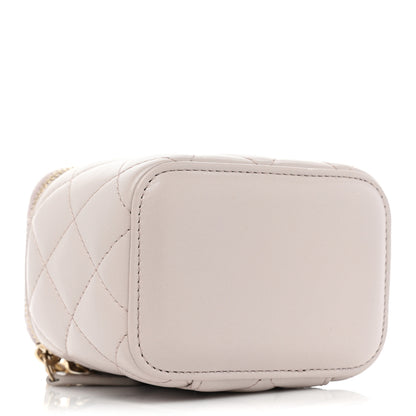 Chanel Lambskin Quilted Pearl Crush Mini Vanity Case With Chain Light Purple 4 of 10