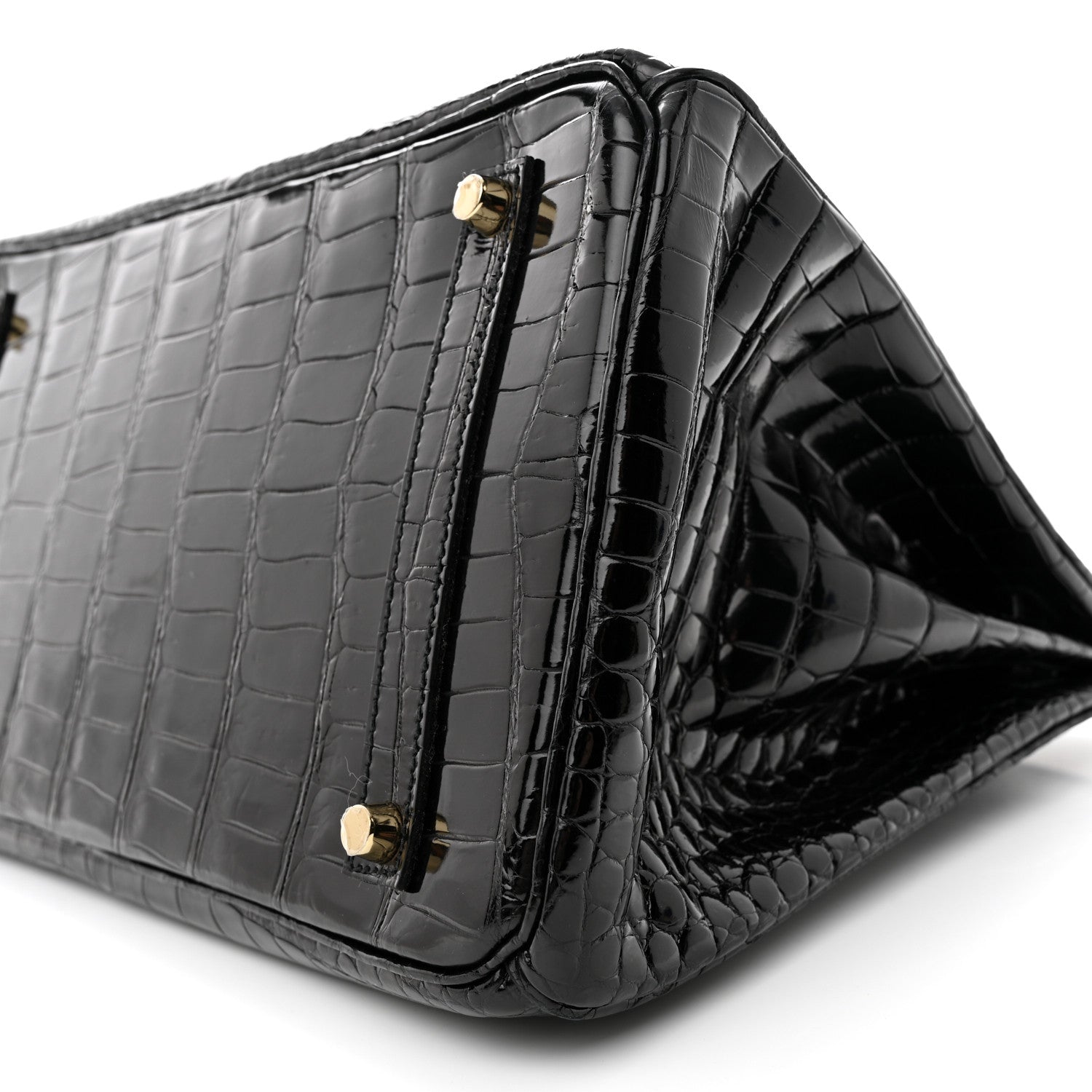 Hermes Shiny Porosus Crocodile Birkin 35 Black 10 of 11