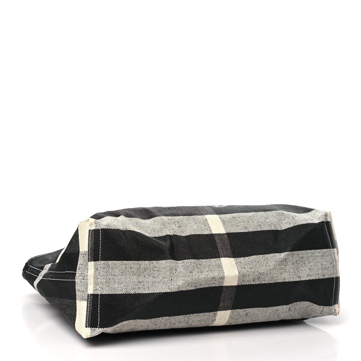 Burberry Coated Canvas Mega Check Medium Doodle Tote Black White 6 of 15
