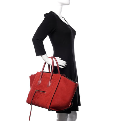 Celine Nubuck Medium Phantom Luggage Red 2 of 20