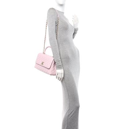 Chanel Caviar Quilted Small Coco Handle Flap Light Pink 2 of 11