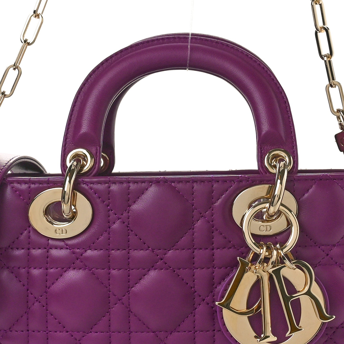 Lambskin Cannage Medium Lady D-Joy Purple