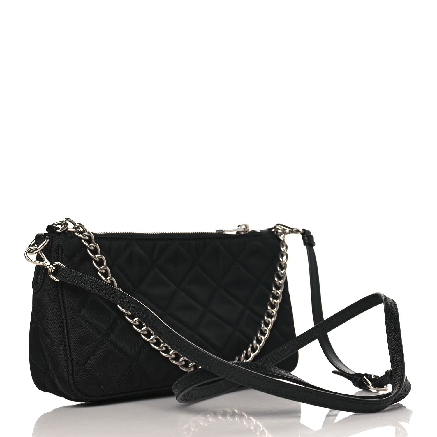 Prada Nylon Tessuto Impuntu Quilted Crossbody Bag Black 3 of 9