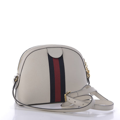 Gucci Textured Dollar Calfskin Web Small Ophidia Dome Shoulder Bag Mystic White 3 of 9