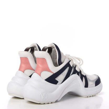 Louis Vuitton Calfskin Technical Nylon LV Archlight Sneaker 40.5 White Blue Pink 4 of 9