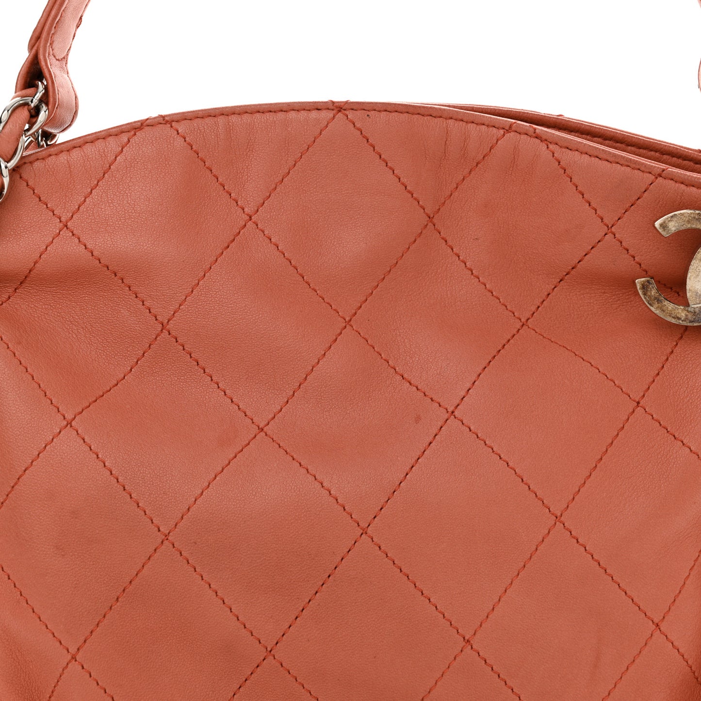 Lambskin Stitched Small Ultimate Soft Tote Pink